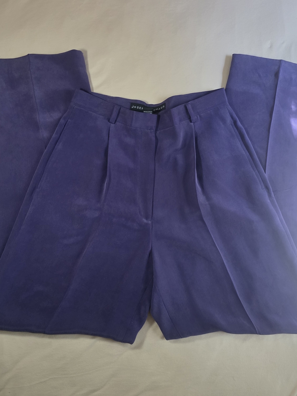 Josephine Chaus 100% Silk Purple Wide Leg Pants Size 4